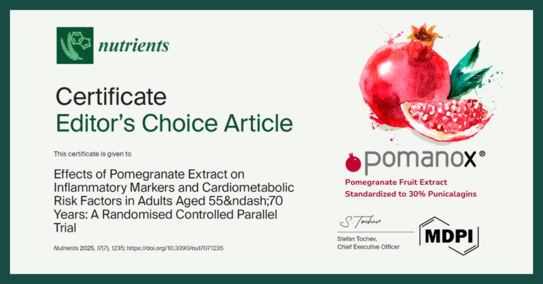 Editor’s Choice in Nutrients — Recognition for Clinical Research on Pomanox®